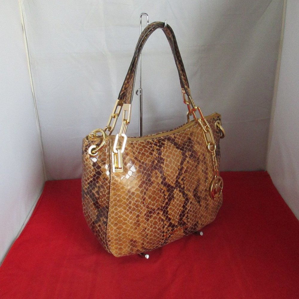 Michael Kors Brooke Medium Embossed Python Leathe… - image 4